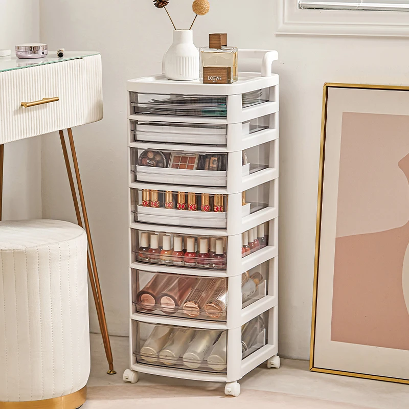 5 Layer Rolling Plastic Chest Of Drawers Girl Drawer Cart Cabinet For Storage