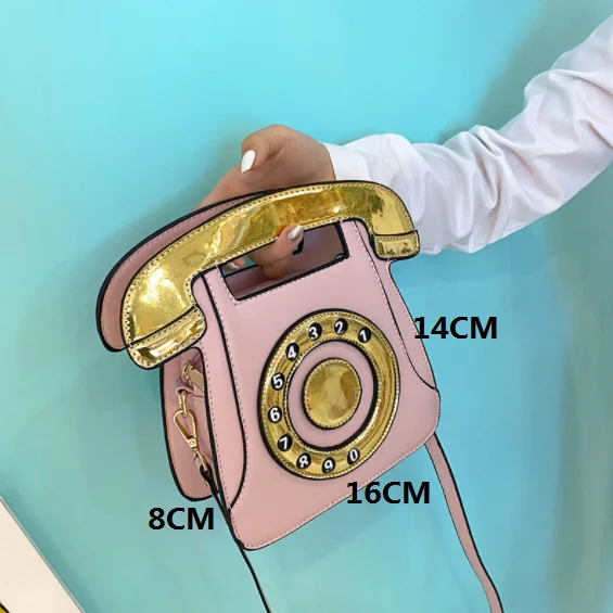 New Arrivals Call Me Tel Cutest Purse, Telephone Chain PU handbag phone bag