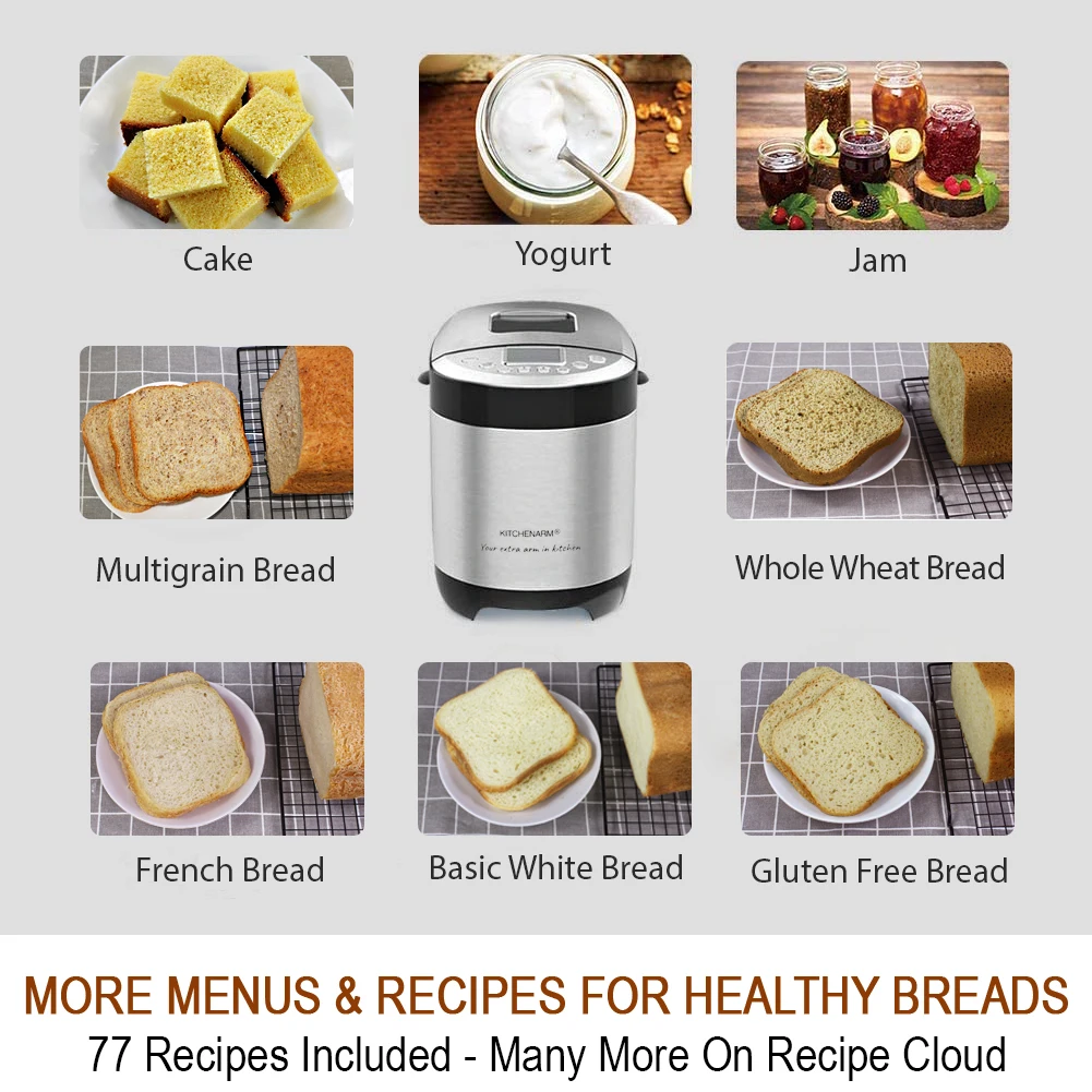 Умная хлебопечка KITCHENARM 29 в 1 с безглютеновой установкой из