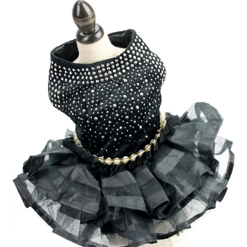 
Wholesale Amazon Bling-bling Rhinestone Luxury Dress for Dog Pet 
