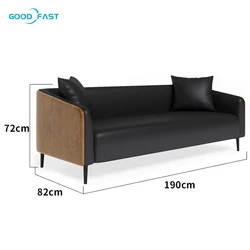 Simple Design Office Sofa Set Conference Office Sofas Manufacturers Office Waiting Leather Sofa With Wood Grain Leg