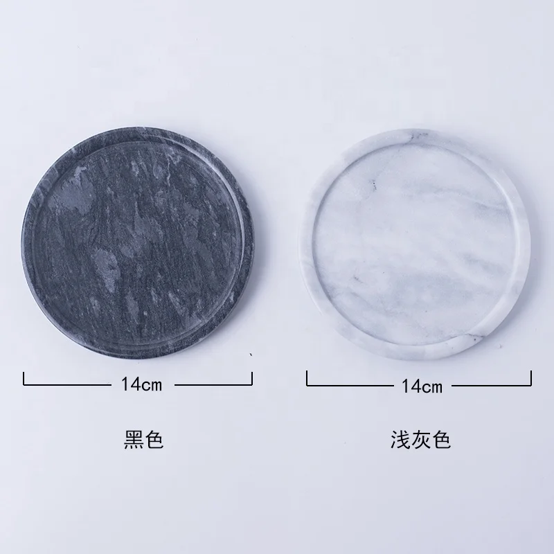 Display Stand Wholesale Custom Round Marble Jewelry and Food Serving Marble Plate Dish Customized Size Engraving Kitchenware