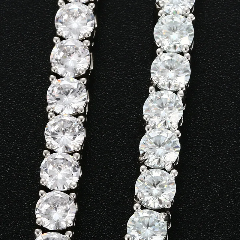 Wholesale Factory Price Iced Out 2mm 3mm 4mm 5mm 6.0mm VVS 925 Sterling Silver Moissanite Tennis Chain & Bracelet