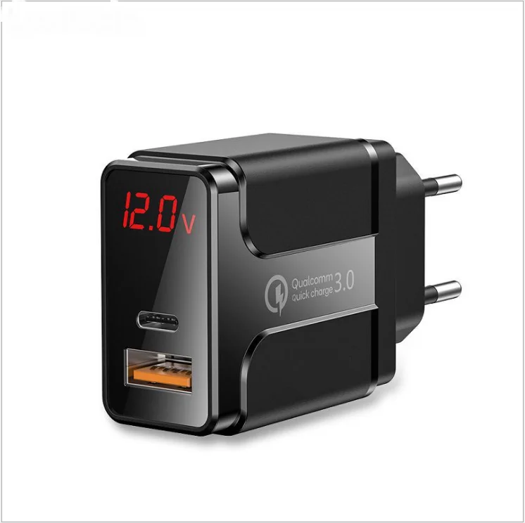 ETL USA 2 Pin Plug 18W QC3.0 Fast Charging USB Home Charger 5V 3A 9V 2A 12V 1.5A Wall Adapter For Mobile Phones