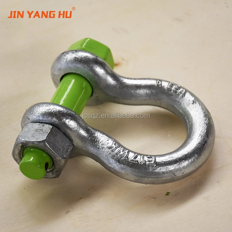 JIN YANG HU US standard type G2130 bow shackle lift with nut anchor shackle Galvanized