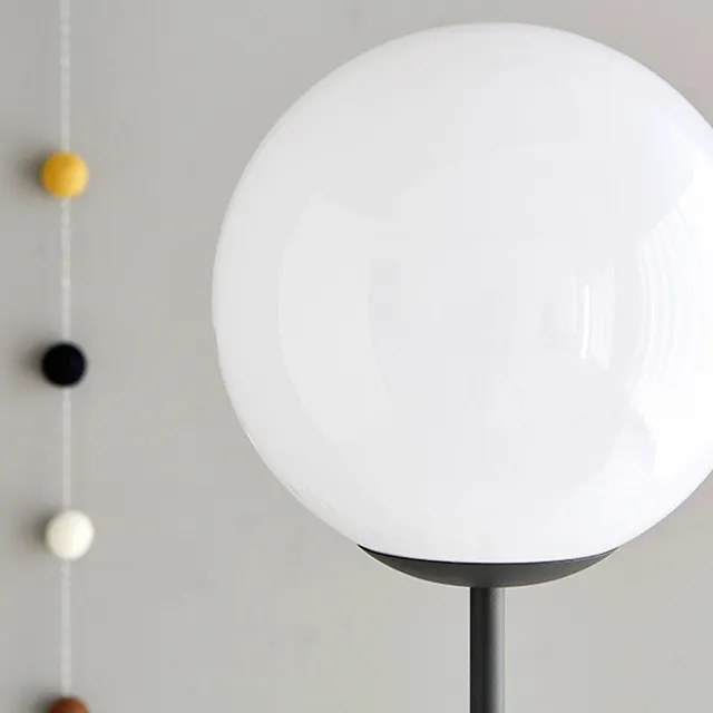New Classical home deco design living and study room milk white  glass marble single ball table lamp HT82191T-1T