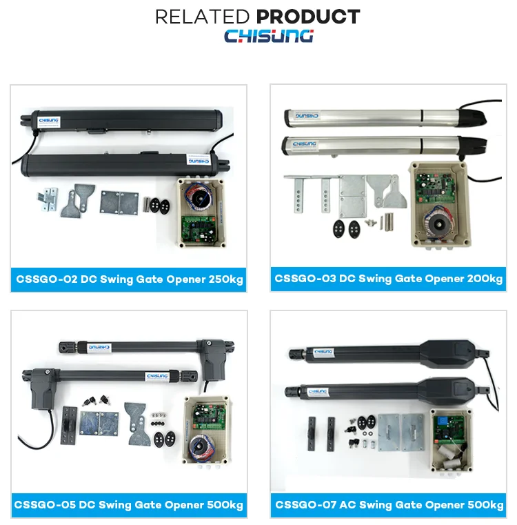 Leading Technology Chisung AC Motor Dual Arms Automatic Swing Gate Opener CSSGO-06 500KG*2 Electric Operator