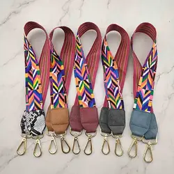Camera Replacement Adjustable Nylon Webbing Canvas Strap Guitar Inspired Cross Body Strap Geometric Pattern Bag Strap