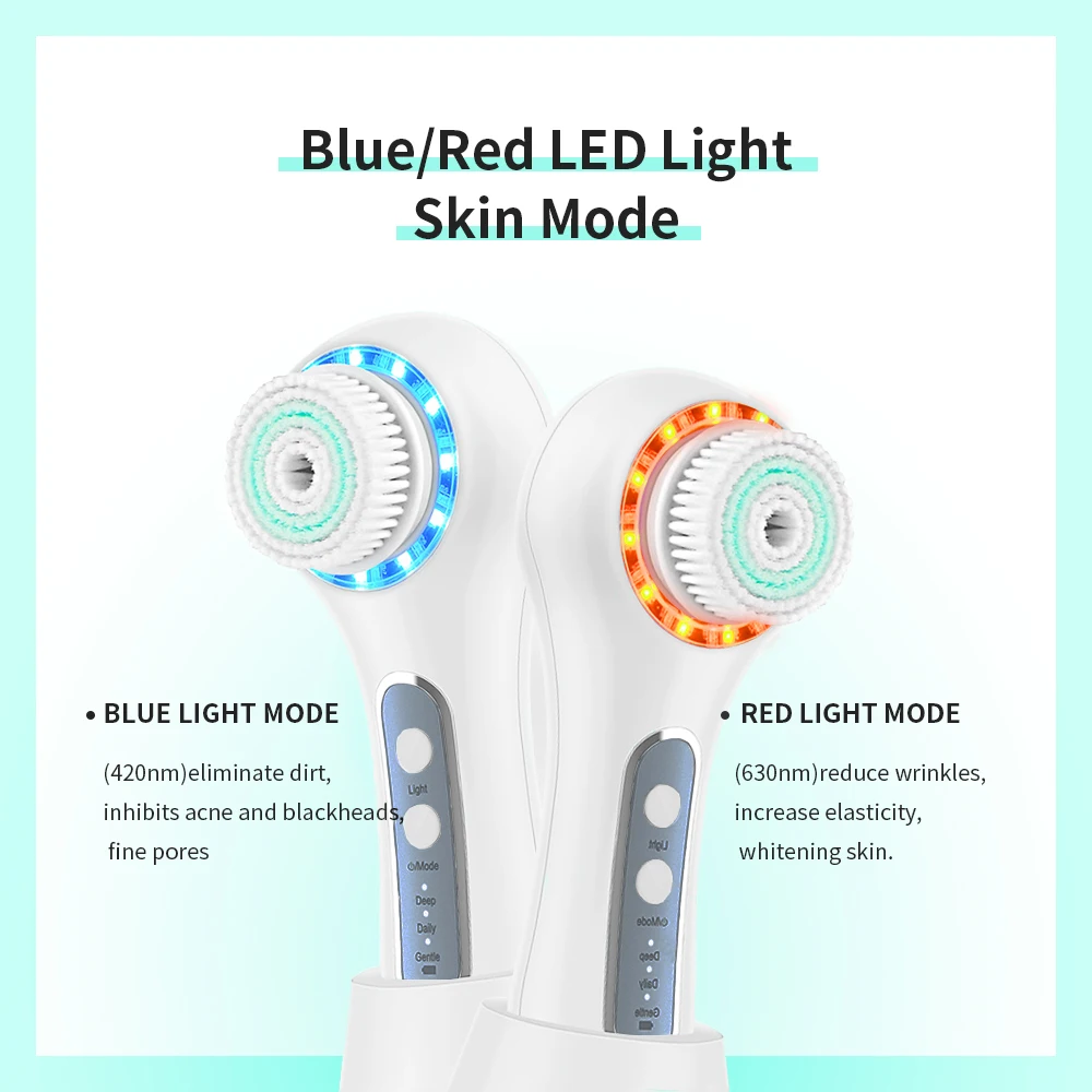
2021New design cheap 3 in 1 Rechargeable ultrasonic wave magnetic massage silicone sonic rotating facial cleansing brush 