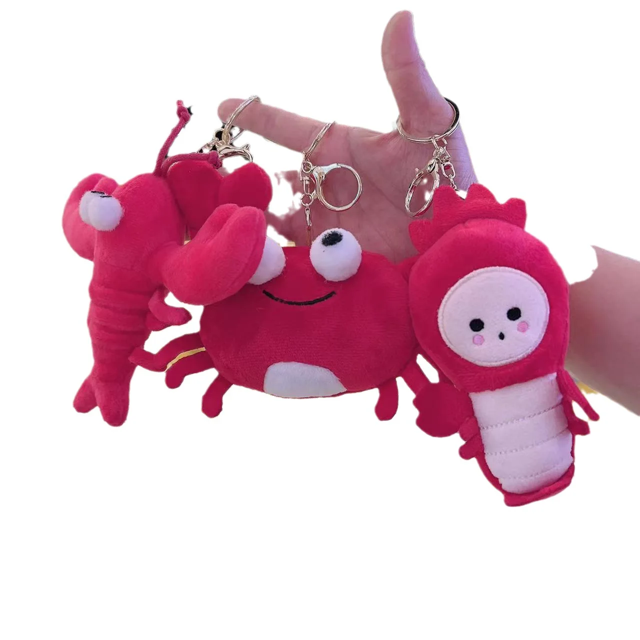 12cm plush keychain toy soft plush crab red Crayfish doll lobster little prawn sea animal Marine plush doll pendant key chain
