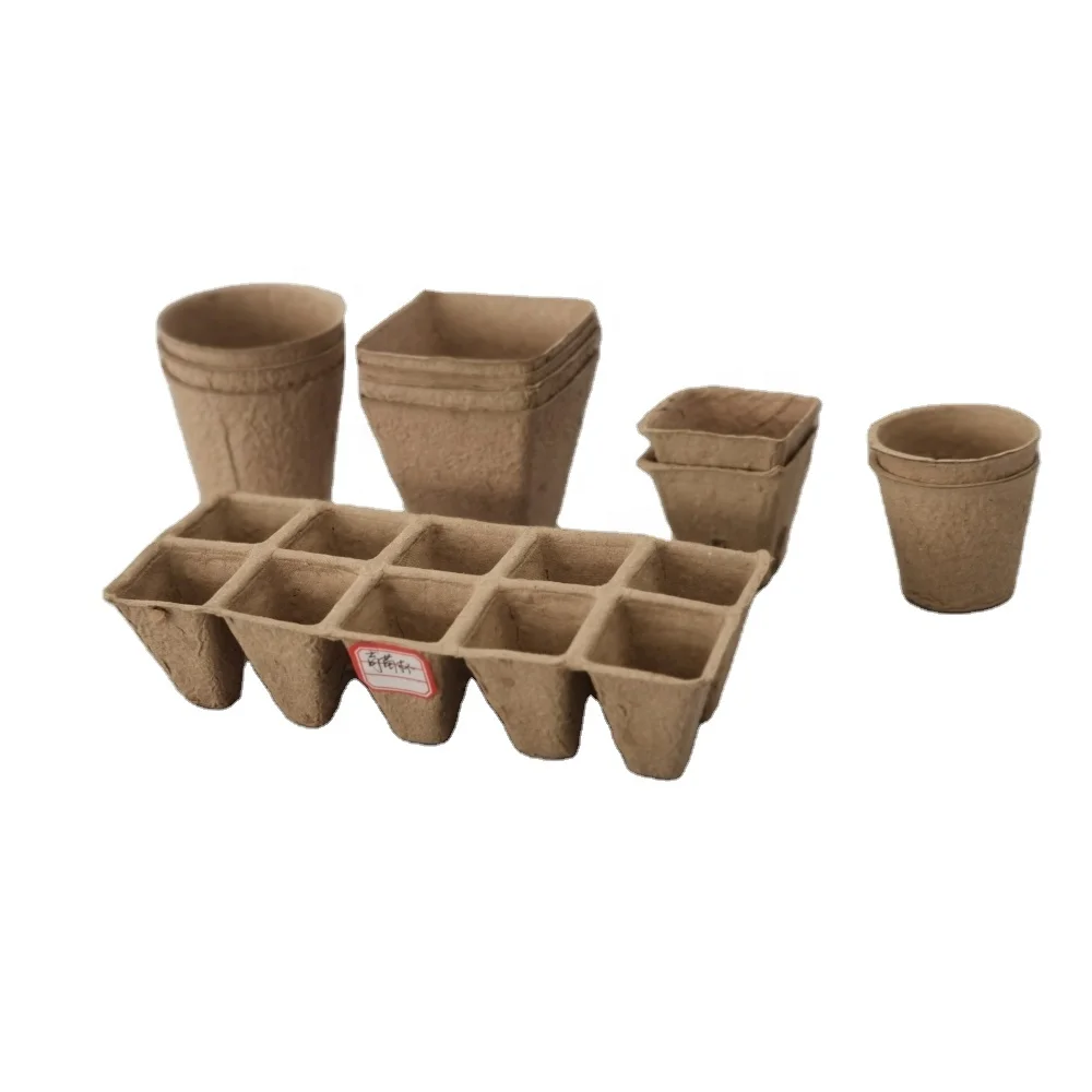 Best Selling Wholesale Disposable Large Bagasse Environmental Paper Pulp Seedling Pots Design Tray for Garden Nursery Occasions