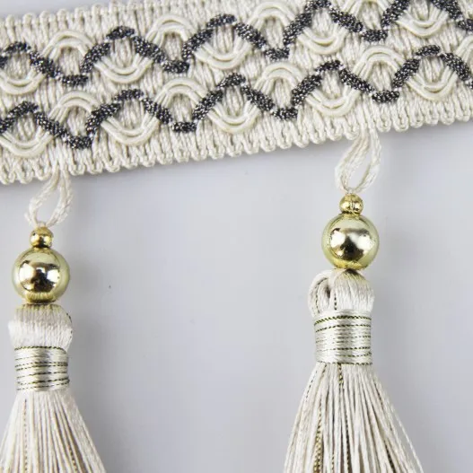 
Decorative Craft Supply Ribbon Curtain Lace Fringes Tassel for curtains 