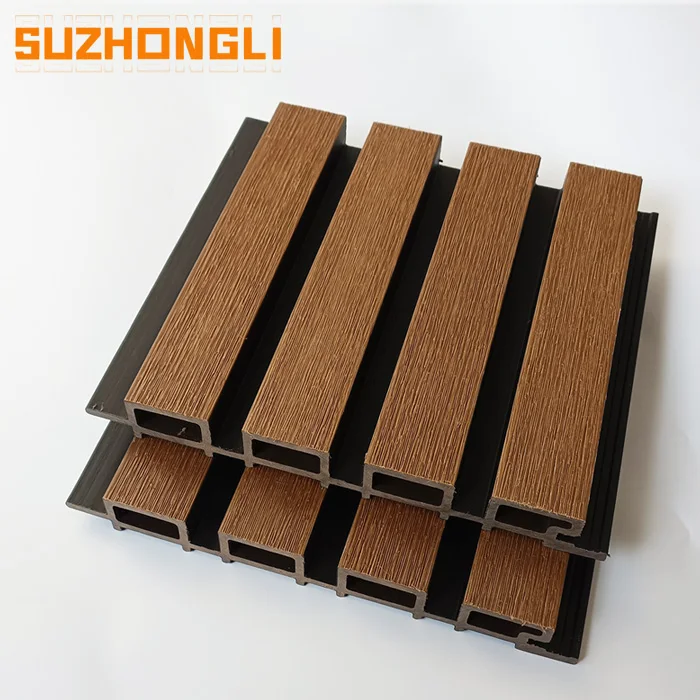 New Luxury wpc Exterior fluted Wall Panels Outdoor wood Composite plastic Villa fence Wall Cladding sheet