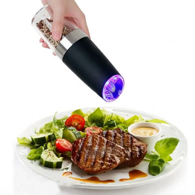 Best Selling Spice Grinder Tool Gravity Sensing, Operate Glass Copper Herb Spice Grinders Machine Electric Salt Pepper Mills