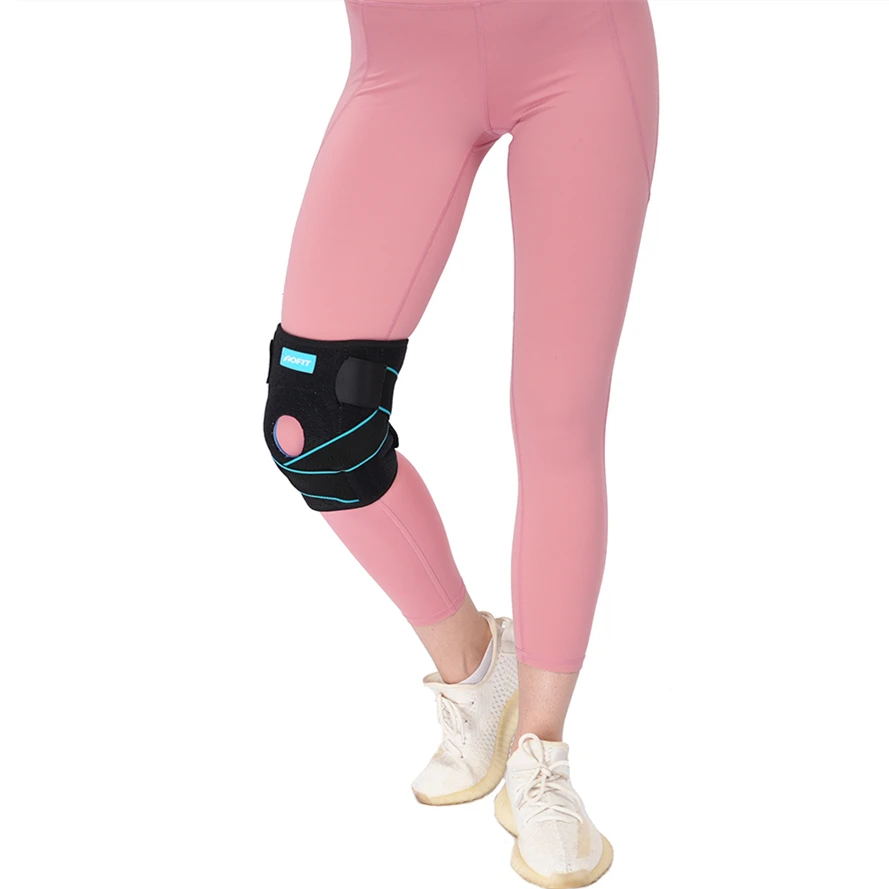 Premium Neoprene 4 Spring Bars Rubber Shock Absorption Breathable Adjustable Hinged Knee Brace