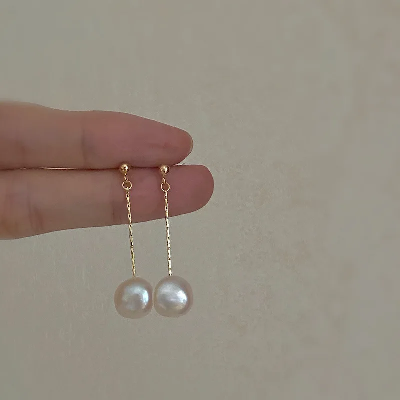 Natural pearl earclip for women, gold plated earrings without earholes, high quality earrings for women