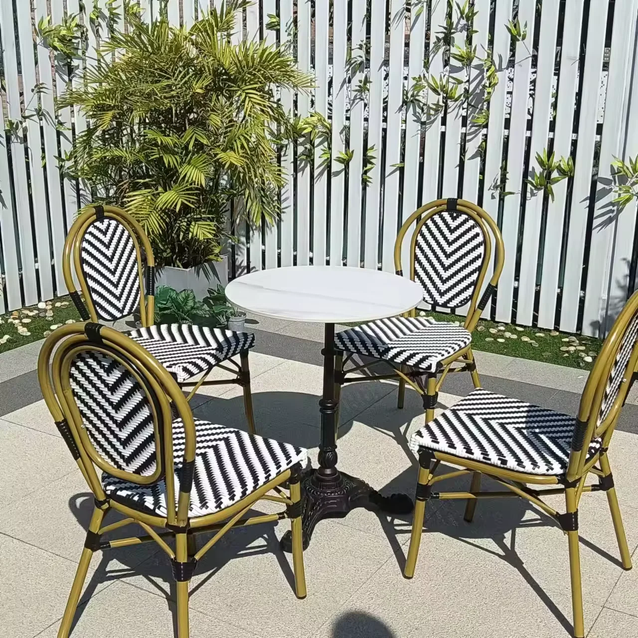 Wholesale Vintage Furniture Outdoor French Rattan Bistro Parisian Chairs For Cafe Restaurant Chair Bistro