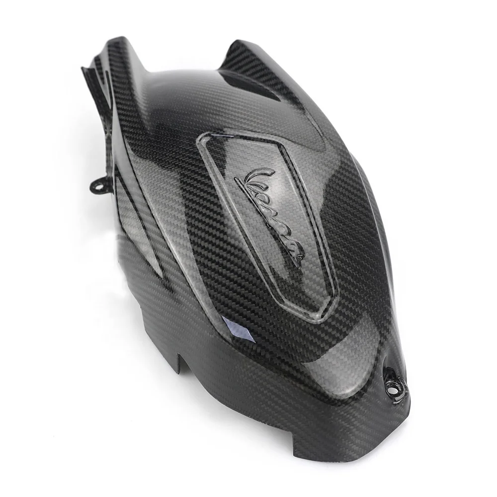 Real Carbon Fiber Transmission Cover Motorcycle Insulation Heat Protective Shield For VESPA GTS 250 300 2017 2018 2019 2020