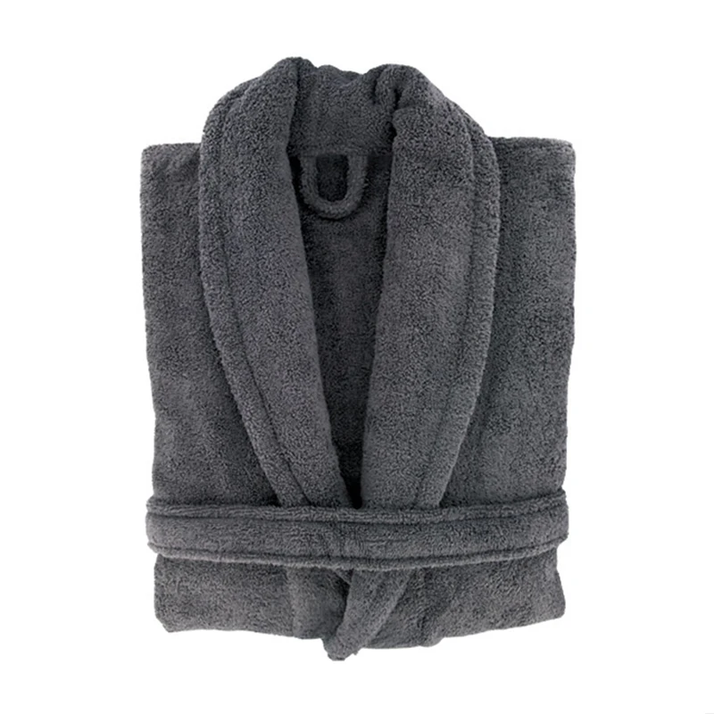 Hotel Customized Logo Luxury Piped Trim Spa Bath Robe 100% Cotton Waffle Bathrobe