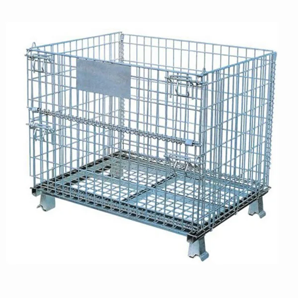 Штабелируемая сверхпрочная Складная Клетка для поддонов из проволочной сетки с деревянным