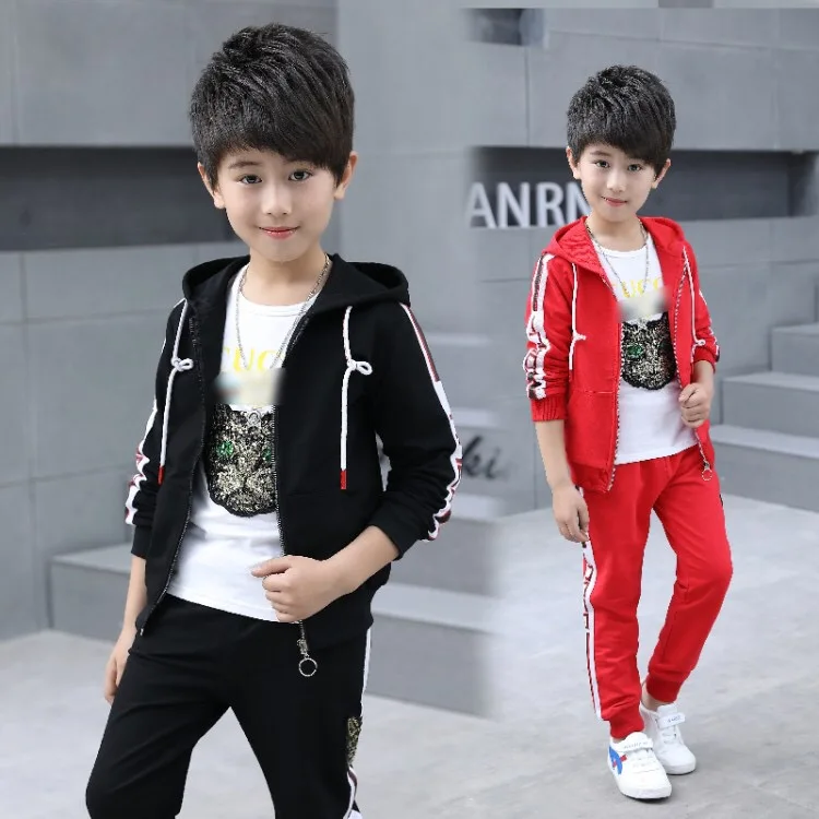 
high quality wholesale sequins cat boy 3 pieces kids children clothing set 