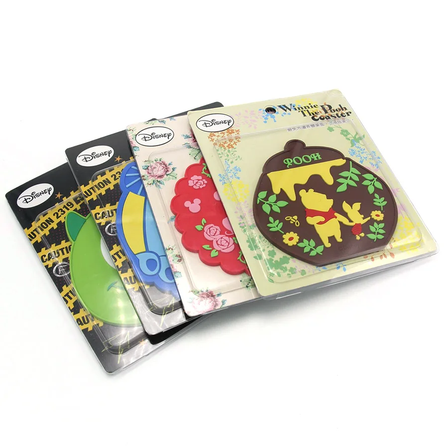 Eco-Friendly  cartoon Design Heat Resistant Cup Coaster Rubber Silicone Coater Soft Pvc Coaster Cup Mat Rubber Doily Cup Pad