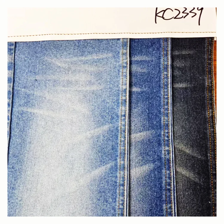 High Quality Woven Stock Lot Batch of Cotton Polyester Spandex CVC Indigo Denim Fabric 10.5OZ Stretch Stock For Mens Jeans