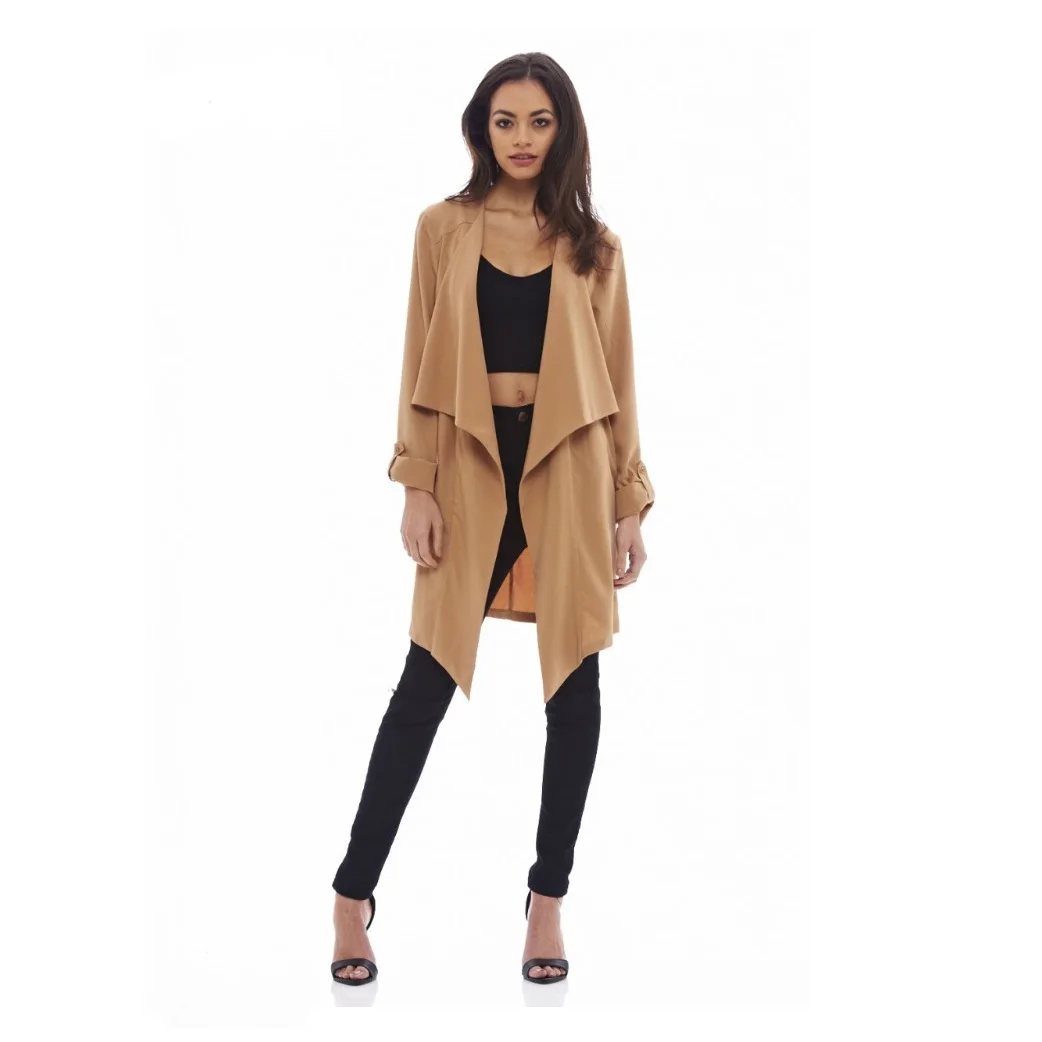 Lightweight waterfall plus size women jacket