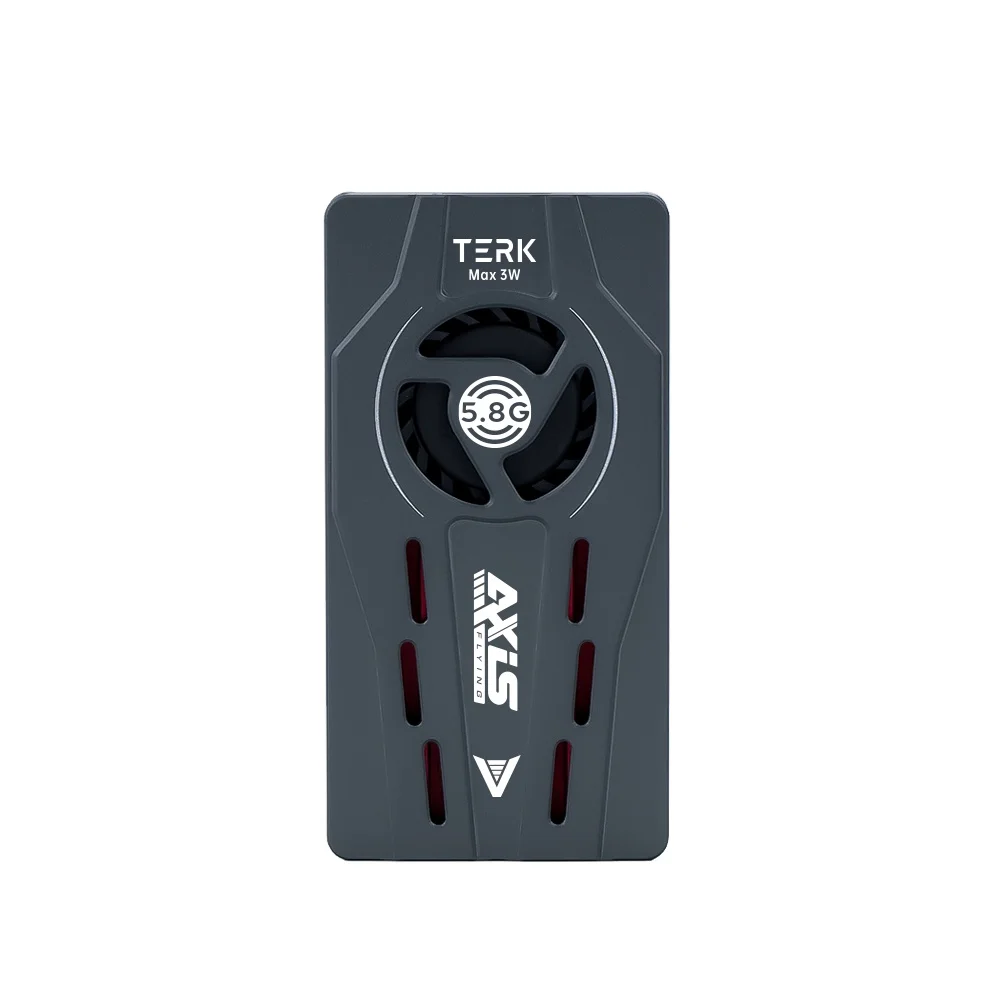 Axisflying TERK Max 5.8G 3W VTX Fan with CNC Heat Sink Dual Function-Buttons Built in MIC Silent for Long Range RC FPV Drone