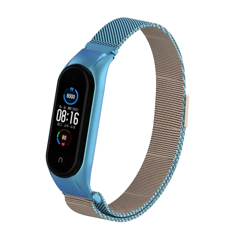 ODM holdmi new 5036 series 40 colors popular milanese steel miband5 strap for xiaomi band 5