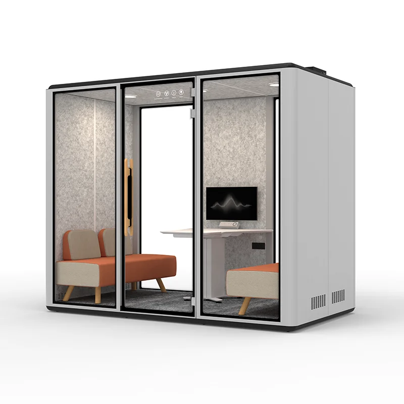 Modern Soundproof Booth Indoor Office Pod Sound Proof Recording Studio Booth Acoustic Sound Isolate Multi People Meeting Booth