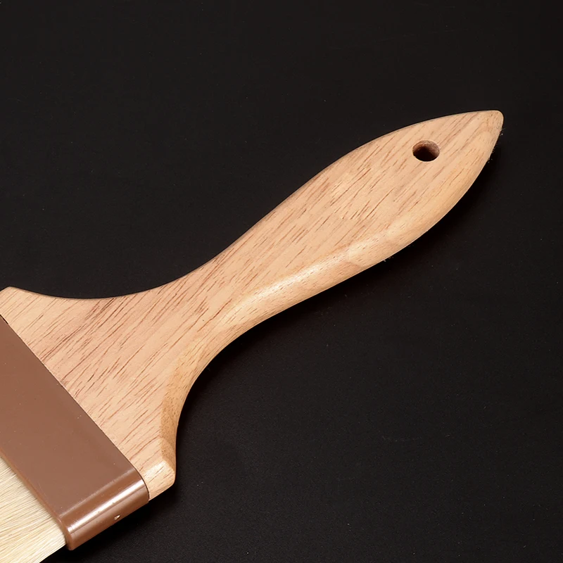 Food grade wooden handle heat resistant kitchen Cookware Bakeware Baking Cooking BBQ Barbecue Pastry Oil Brush pig hair brush