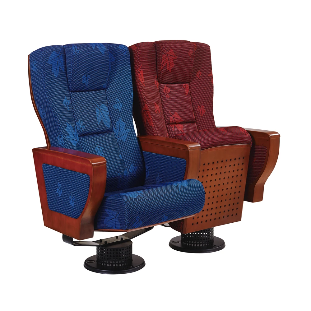 Luxury wooden auditorium chair church pew folding lecture hall seating concert hall chair