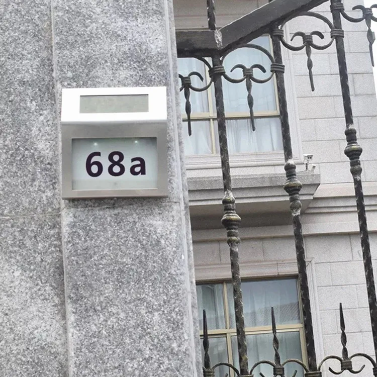 House Number Led Solar House Numbers Light Lighted Sign Plaque Address For Houses Waterproof Led Powered Mailbox Street Yard
