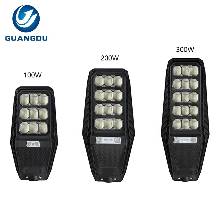 Hot Sale Outdoor Waterproof Ip65 Integrated All In One 100watt 200watt 300watt Led Solar Street Light