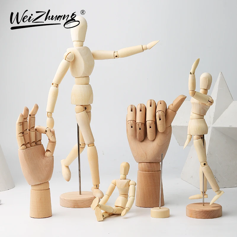 Wholesale Artist Human Manikin Hand model Oem Chinese Hemu Wooden Manikin For Art Supplies