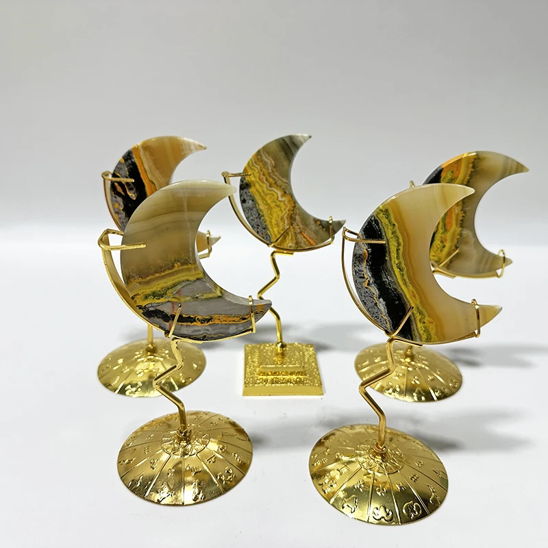 wholesale natural Ore Moon shape custom crystal moon  For Home decoration gift
