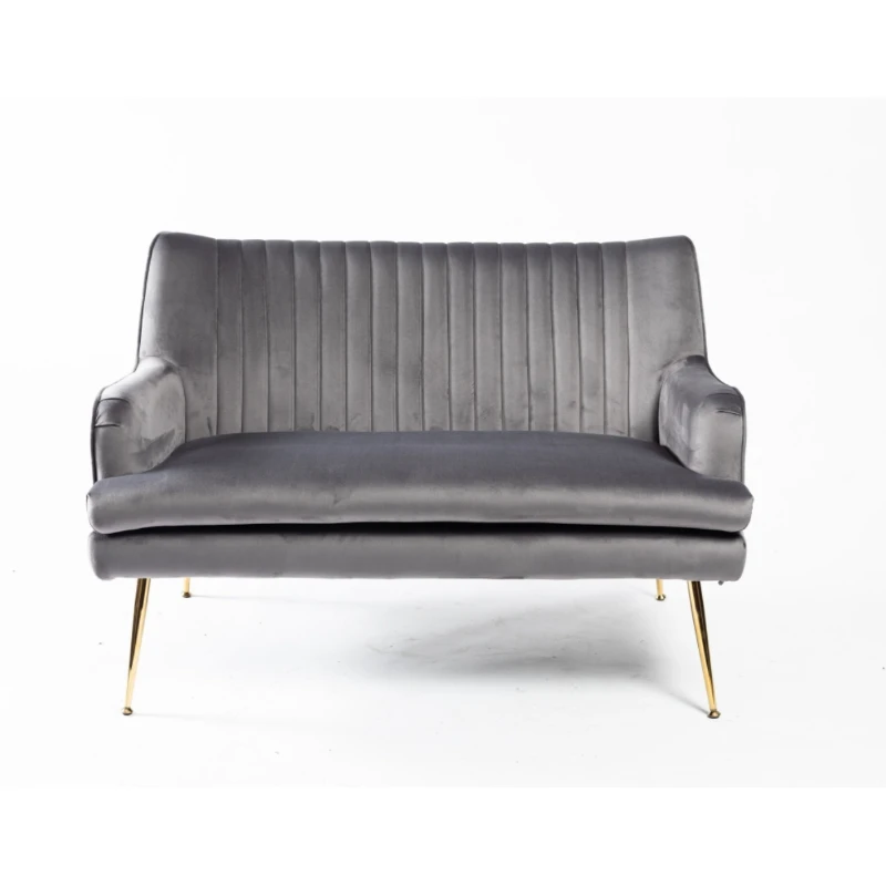 New design double seater sofa chair velvet surface Italian hotel luxury loveseat accent chair for villa