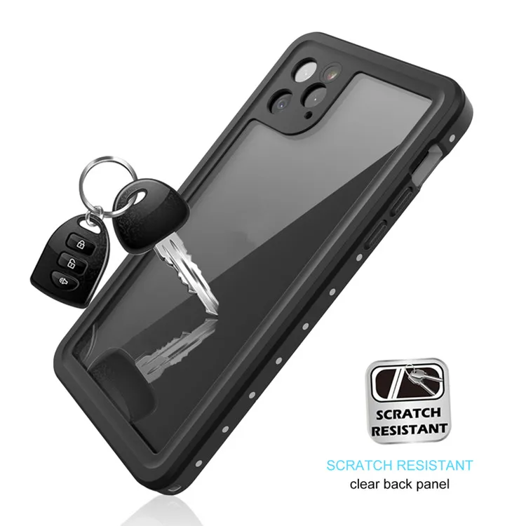 
2019 custom logo 360 transparent phone back cover TPU PC ip68 waterproof shockproof cell phone case for iPhone 11 pro max 