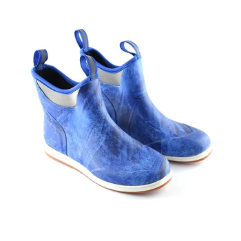 Синие высокие ботинки для дайвинга, твердые ботинки, Мужская палубная обувь, водонепроницаемые ботинки, морской парусный спорт, длинные резиновые ботинки, стабильные