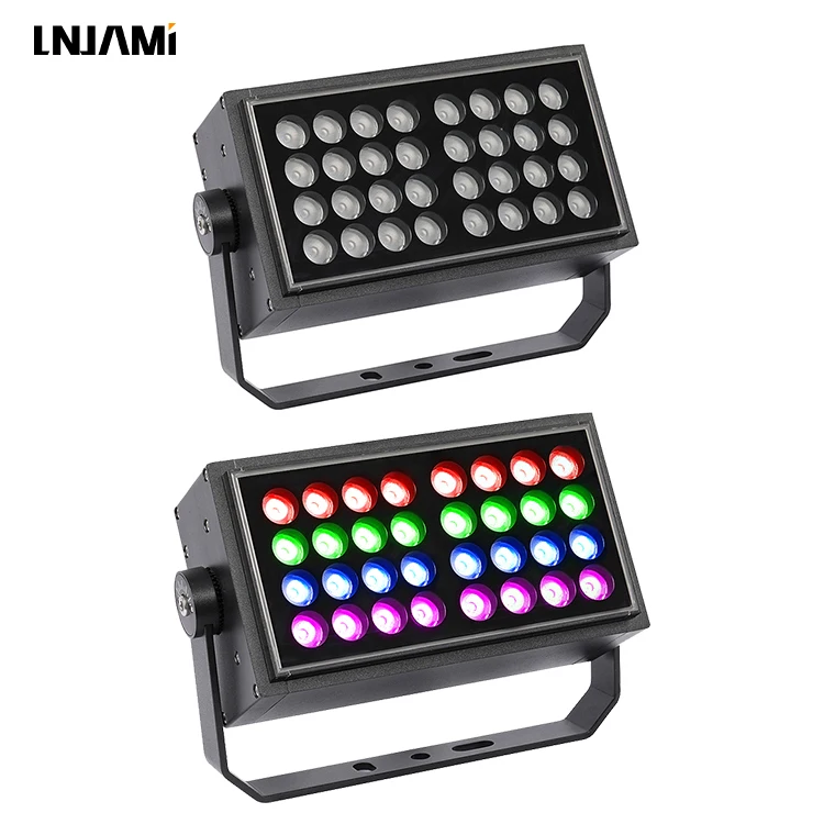 LNJAMI Waterproof IP65 36W 48W DMX 512 RGB RGBW LED Project Light Flood Lights For Outdoor Lighting