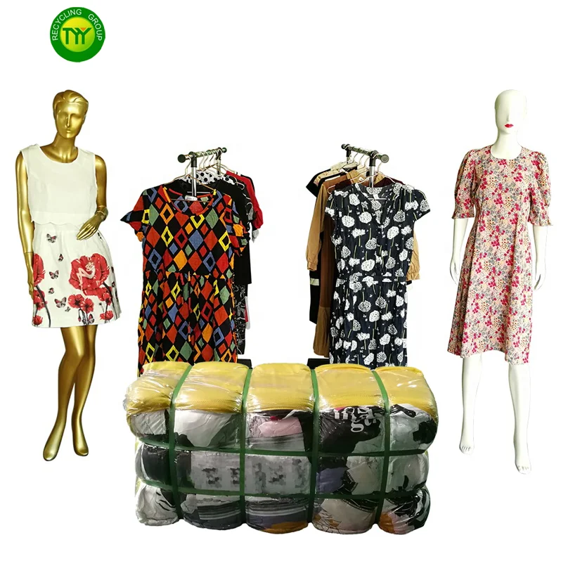 Vintage Taoyiyi Second Hand Colorful Ladies Dress Premium Quality A Grade Elegant USA In Bales Used Clothes