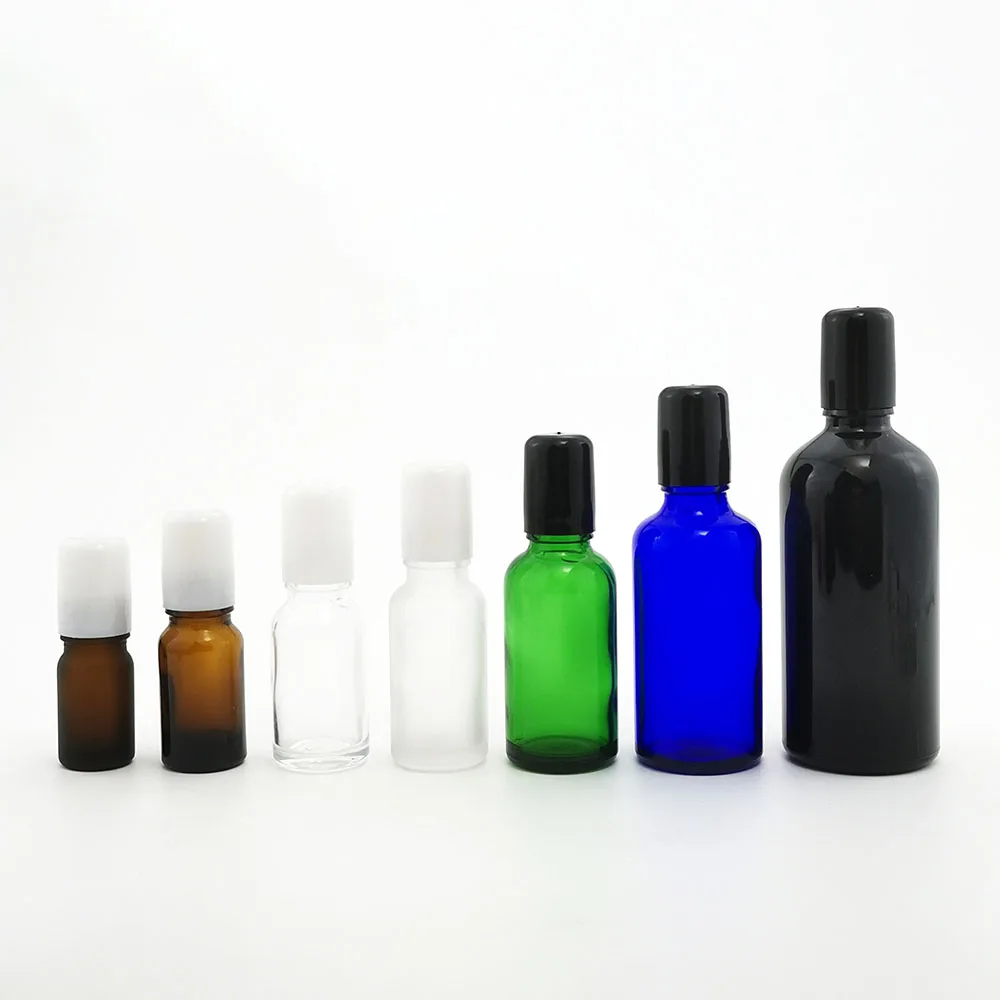 5 10 15 20 30 50 100 ml roller bottle amber clear green blue glass essential oil bottle with metal roller