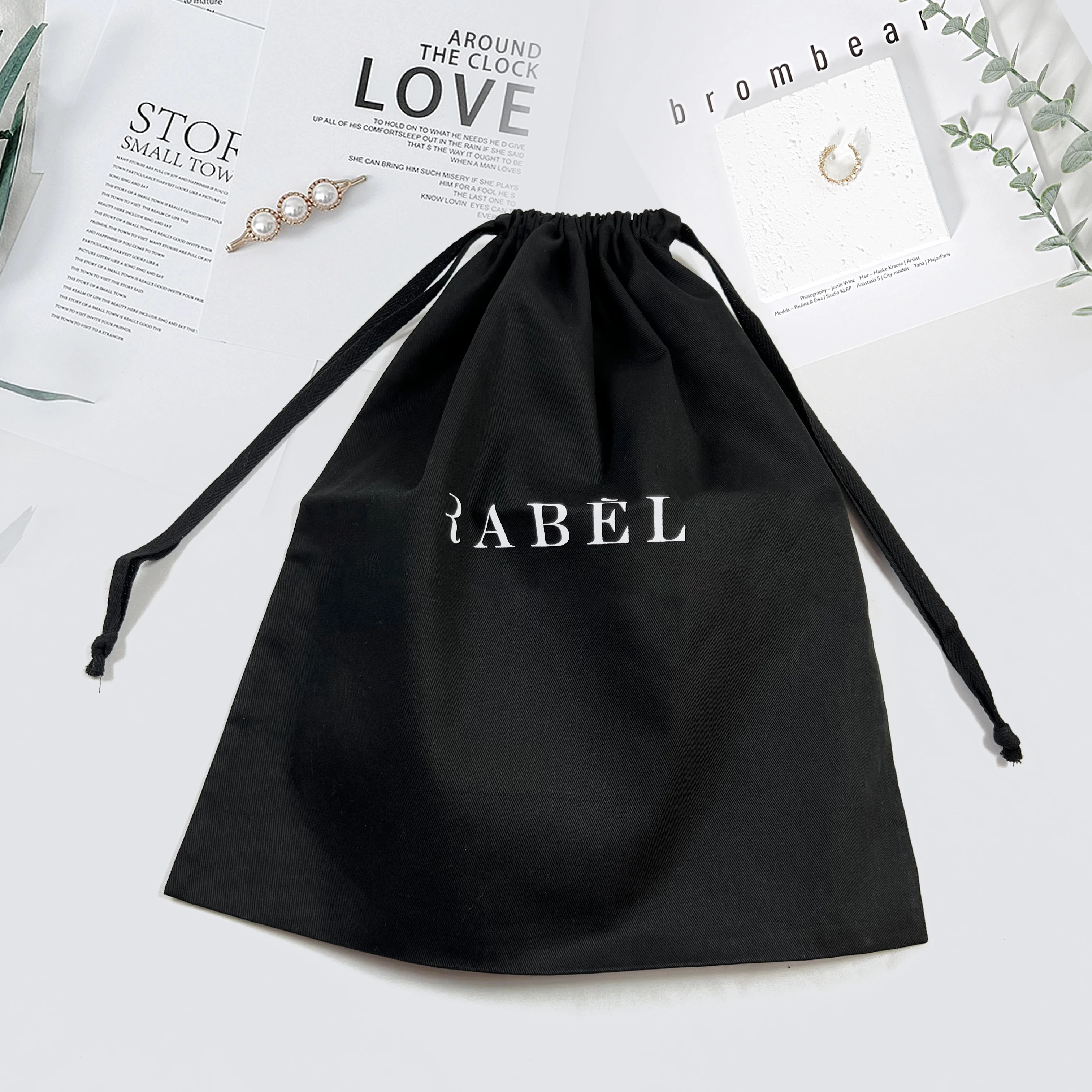 Large Custom Drawstring Pouch Bags Twill Colored Cotton for Gift Wallets T-Shirts Shoes Jewelry