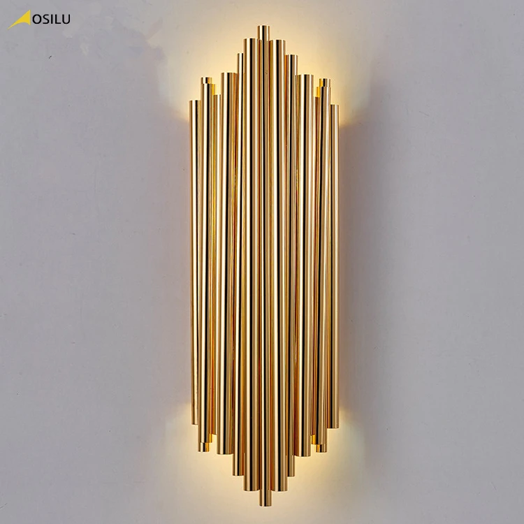 Europe style antique gold color fancy wall light sconce for hotel led bedside