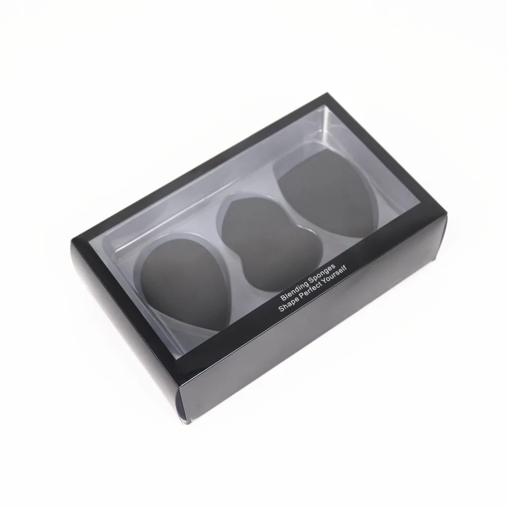 Saiyii Custom Logo 3Pcs Cosmetic Foundation Sponge Blender Complexion Make Up Sponge Set With Box