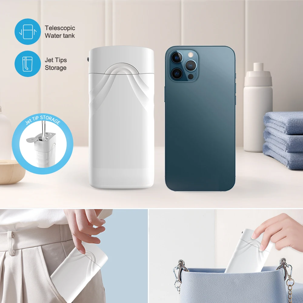 Water Flosser Mini Cordless Portable  5 Modes USB Cable Big Water Tank  IPX7 Waterproof, Home & Travel Oral Irrigato for Cleaner