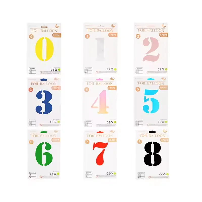 Wholesale 16inch Number Balloons Card Package Happy Birthday Balloon Alphabet Cheapest Foil Balloon Festival Party Decoration