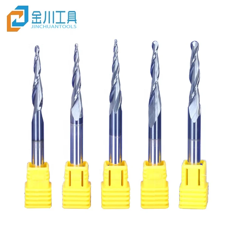 Tapered Ball Nose Carbide End Mill R0.5*D6*20*50L*2F HRC55 Engraving Milling Cutter router bits for woodworking router bit