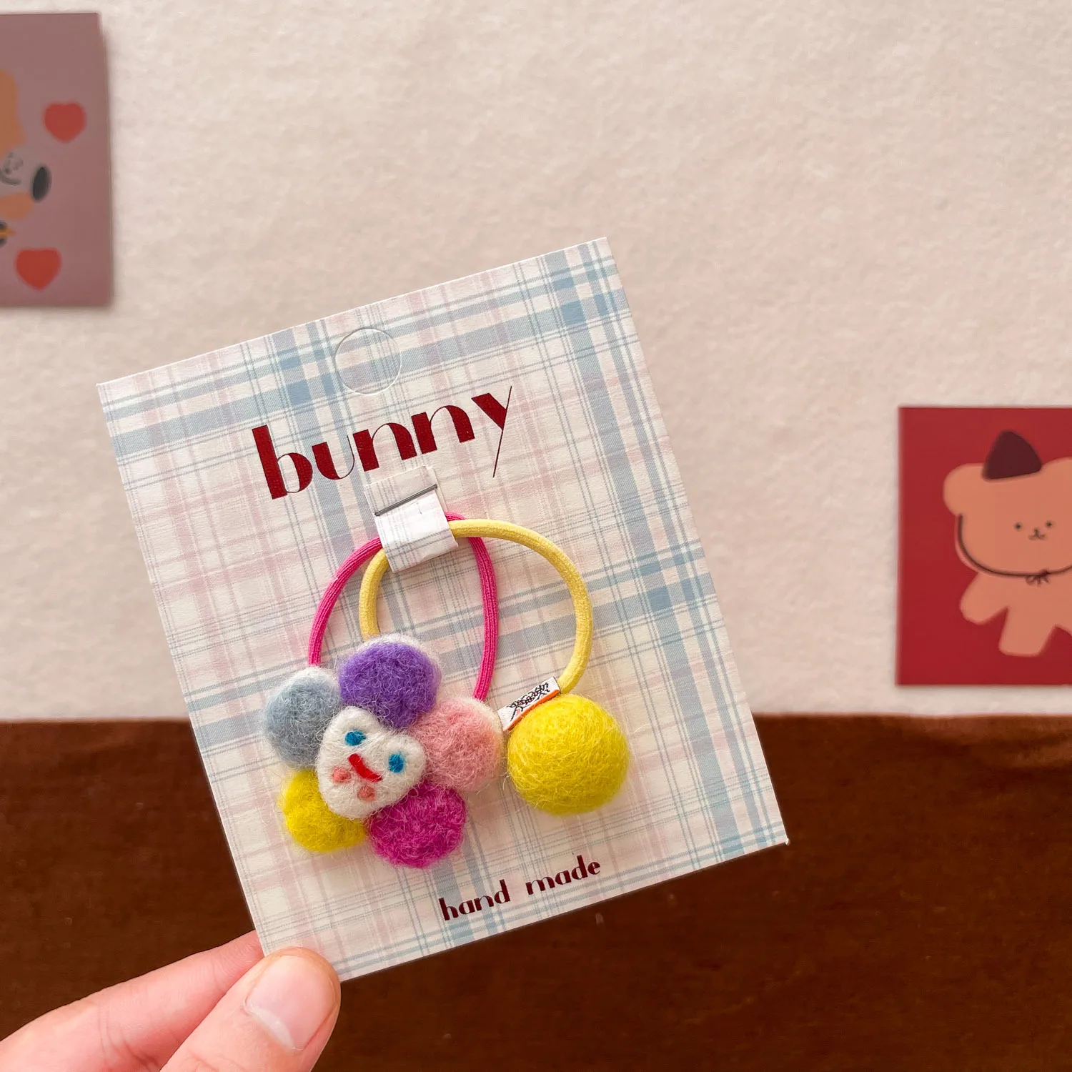 GEERDENG Wholesale Korean Style Cute Hair Tie Set For Kids Autumn And Winter Felt Elastic Hair Ties For Kids